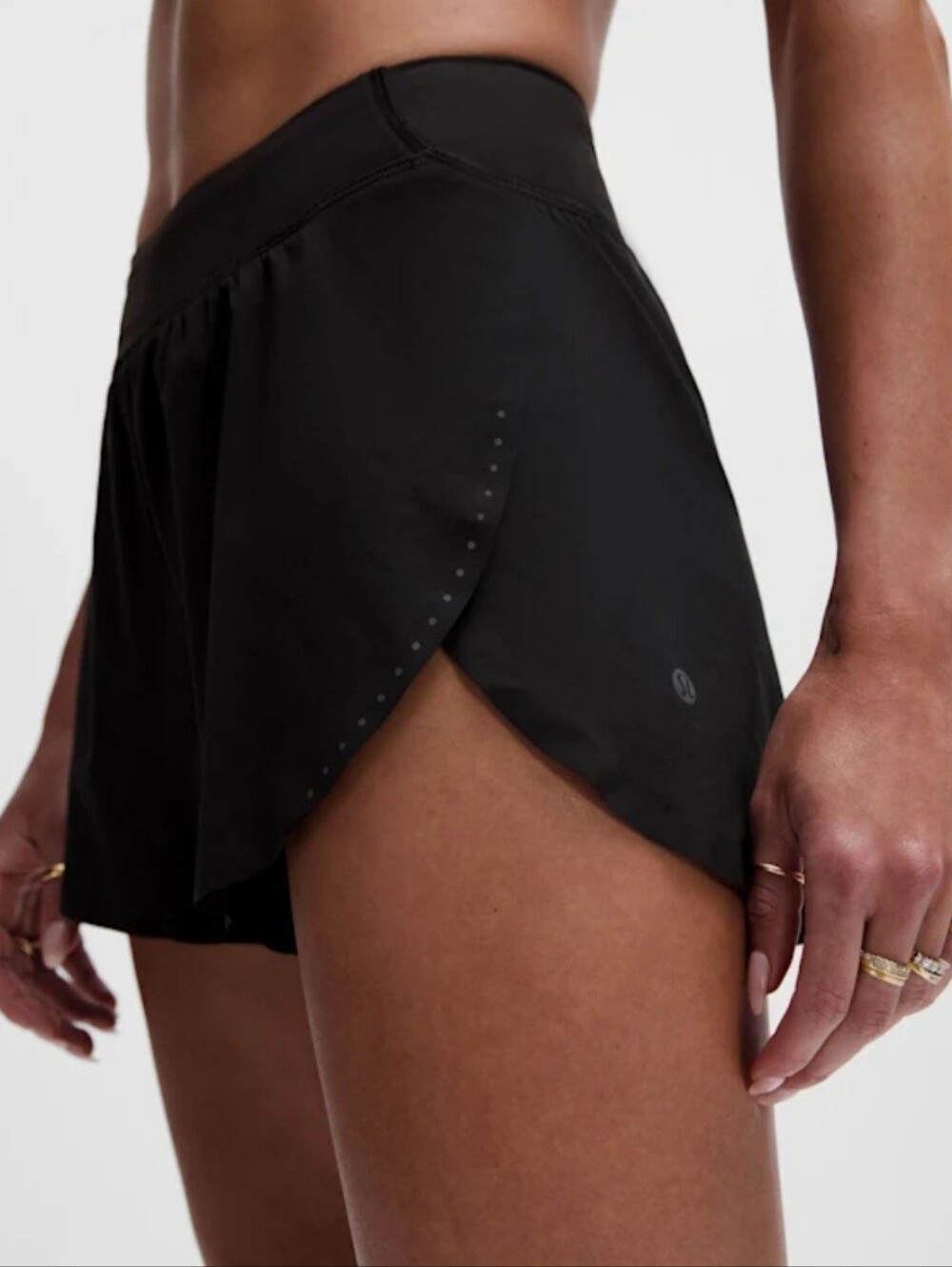 Lululemon Fast and Free Reflective High-Rise Short 3" Black Size 2